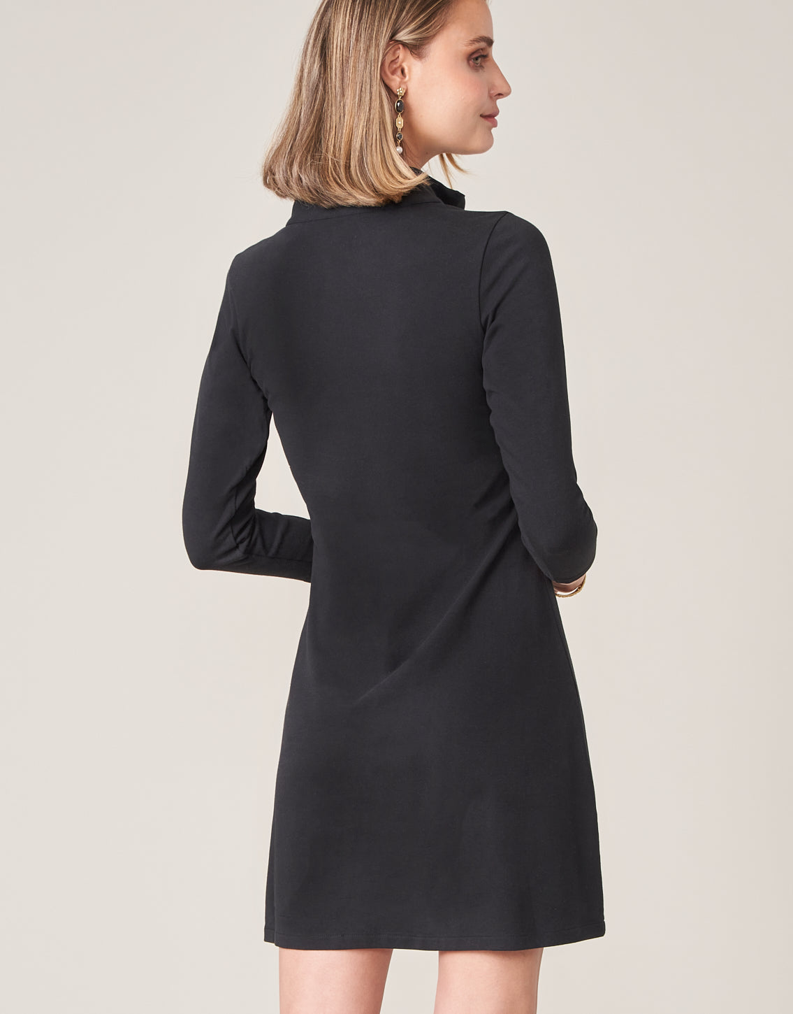 Nora Half-Zip Dress Black