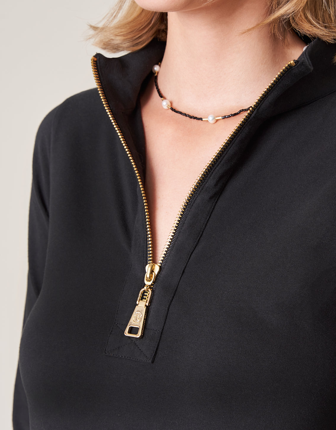 Nora Half-Zip Dress Black