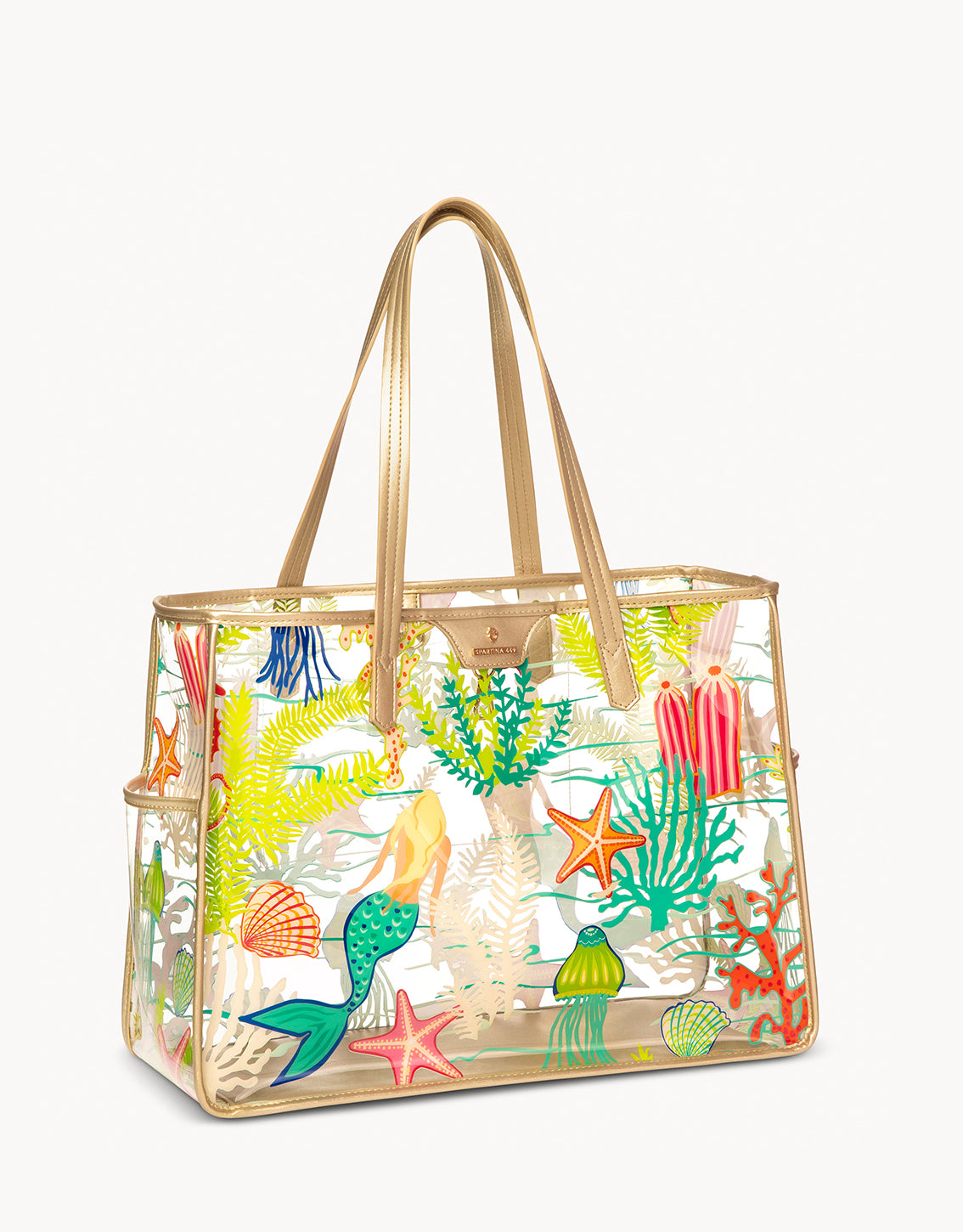 Golden Mermaid Clear Beach Tote