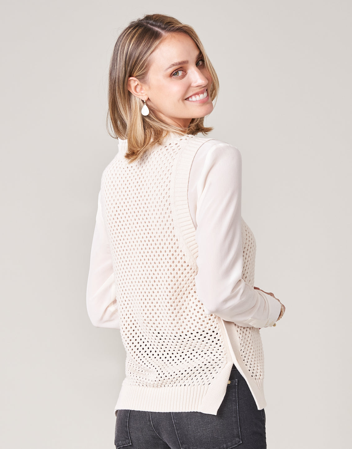 Anette Sweater Vest Sand Dollar