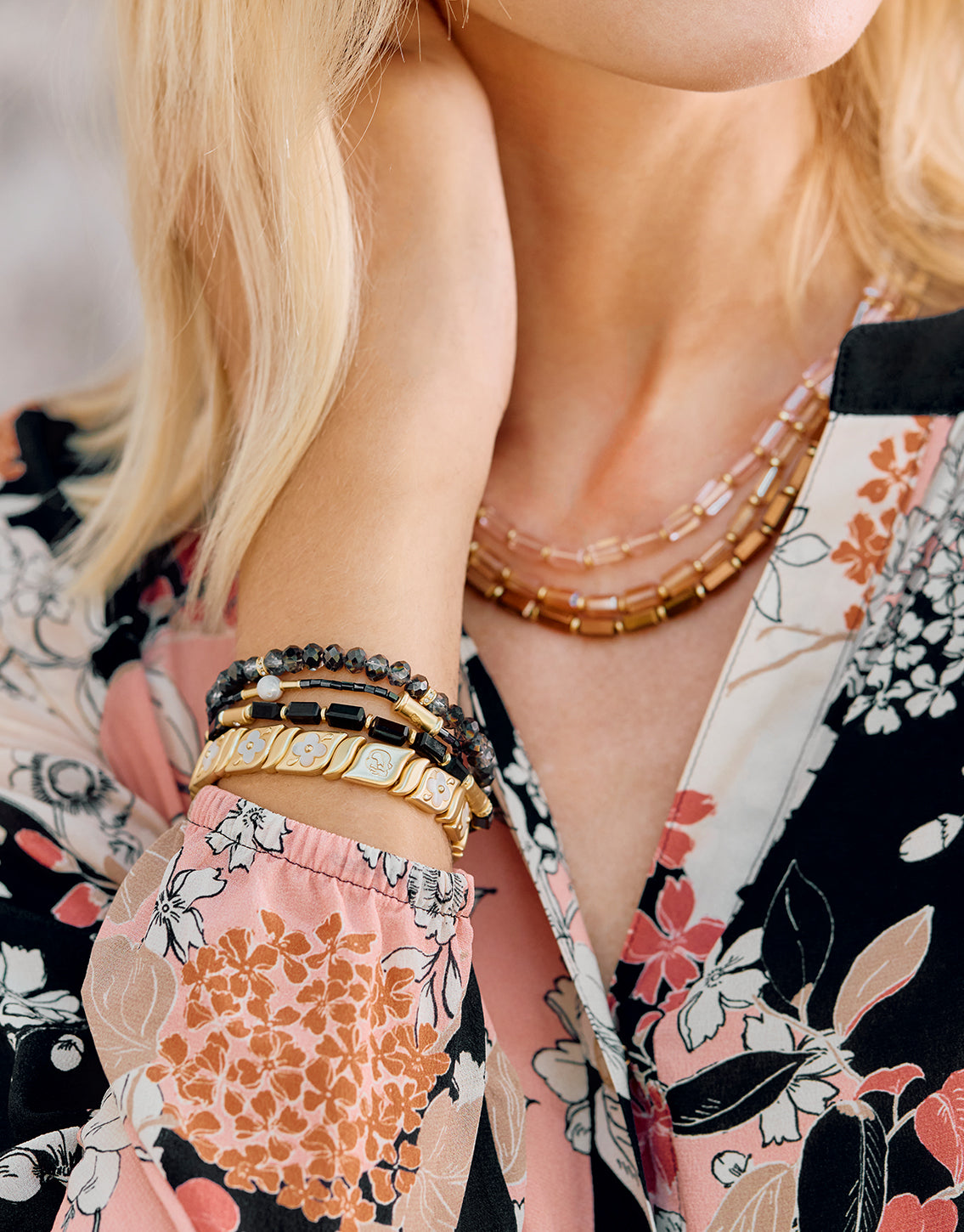 Sparkle Stretch Bracelet Set Black