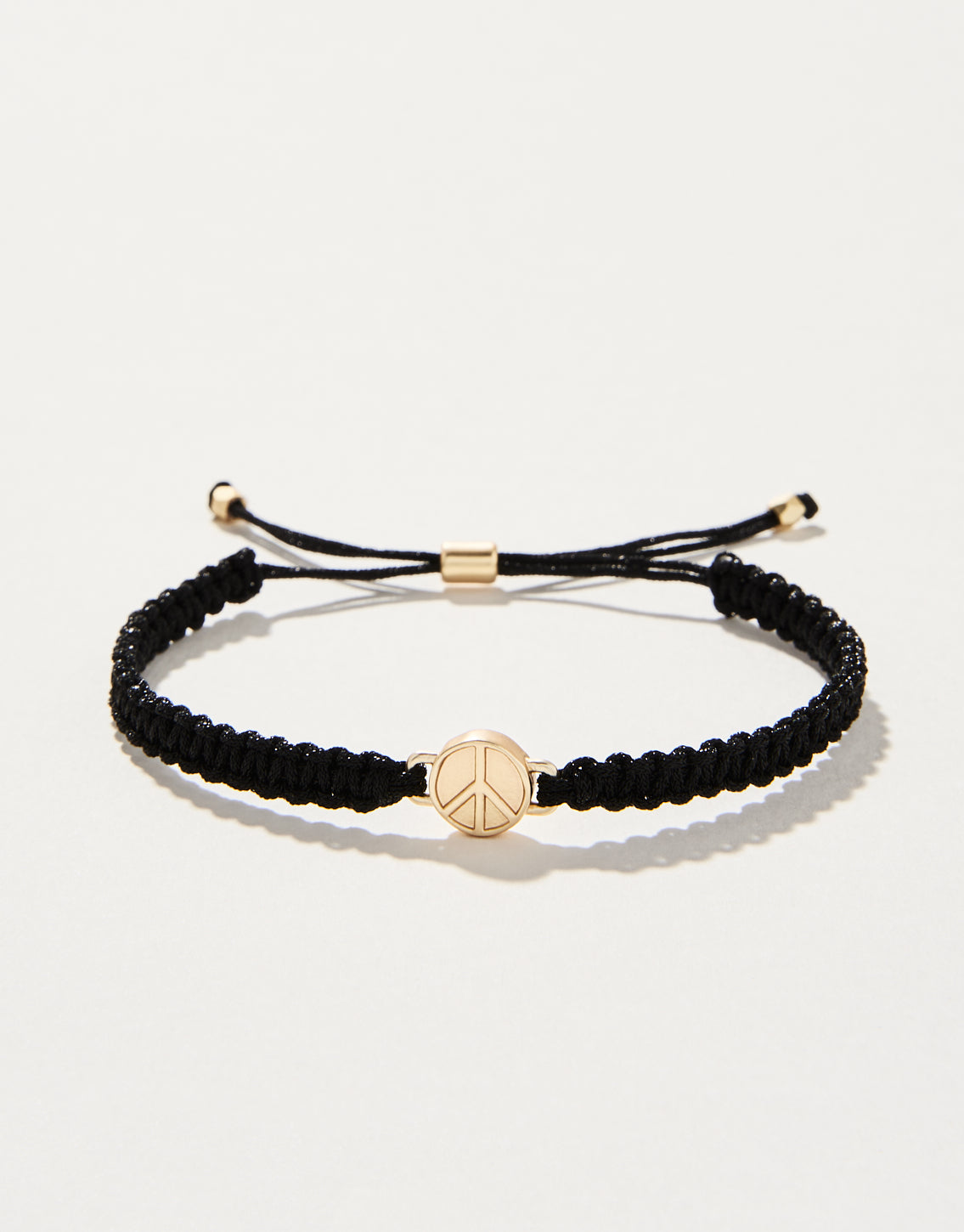 Friendship Bracelet Metallic Black/Peace