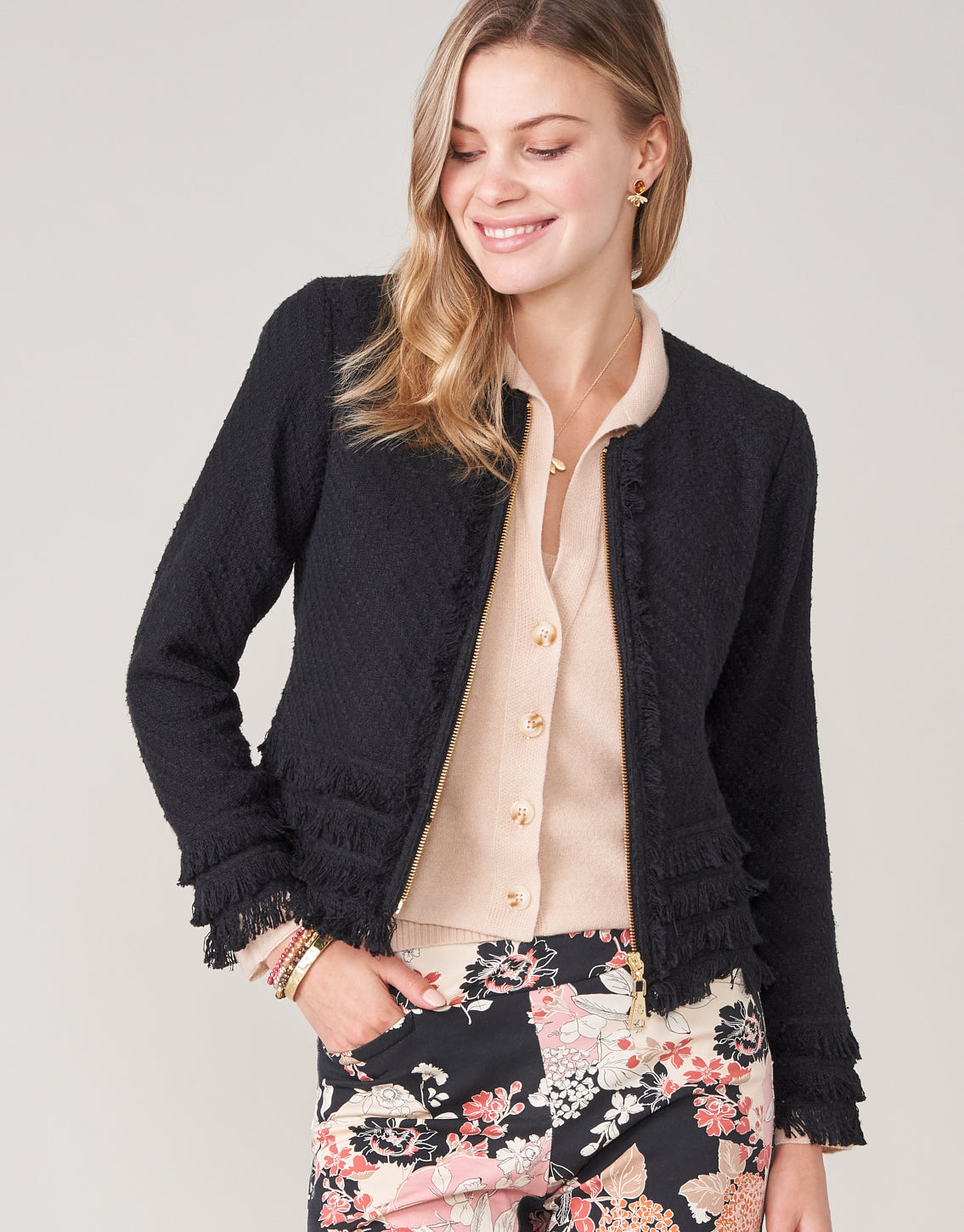 Harper Tweed Jacket Black