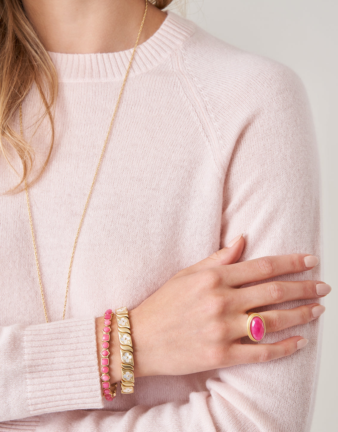 Shelby Cashmere Pullover Peach Blush