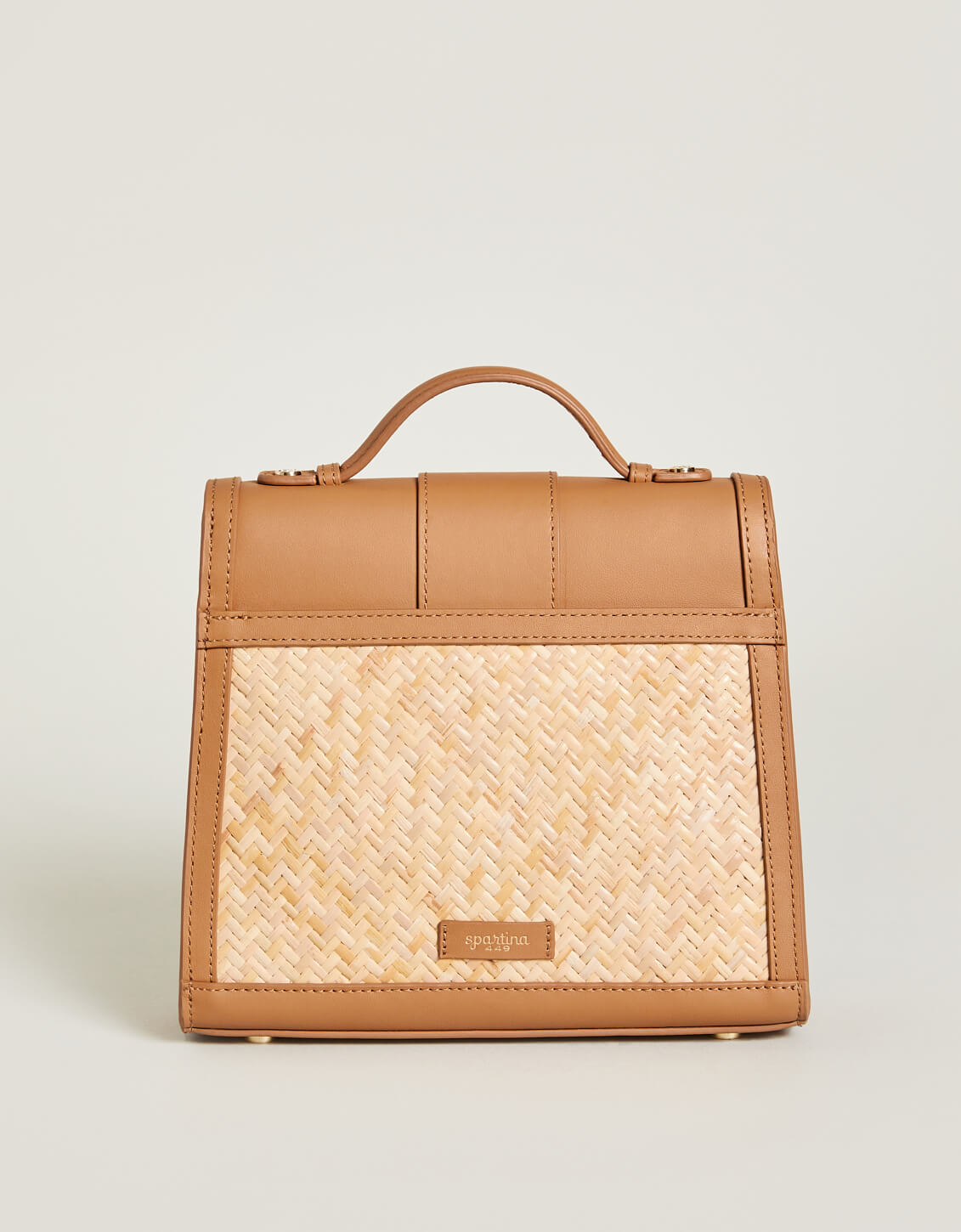 Rattan Beatrice Satchel Crossbody Caramel