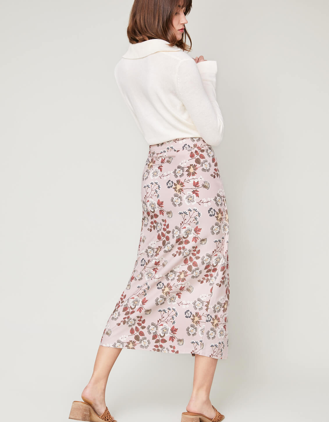 Sloane Bi-Stretch Skirt Parade Floral Vine Mauve