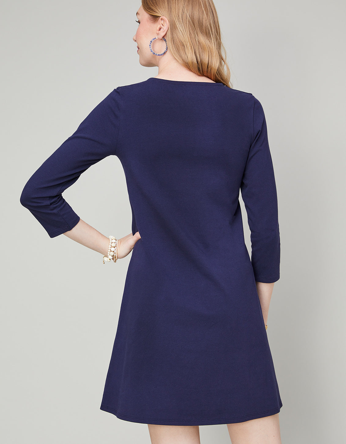 Jillian Split Neck Dress Peeples Song Embroidery