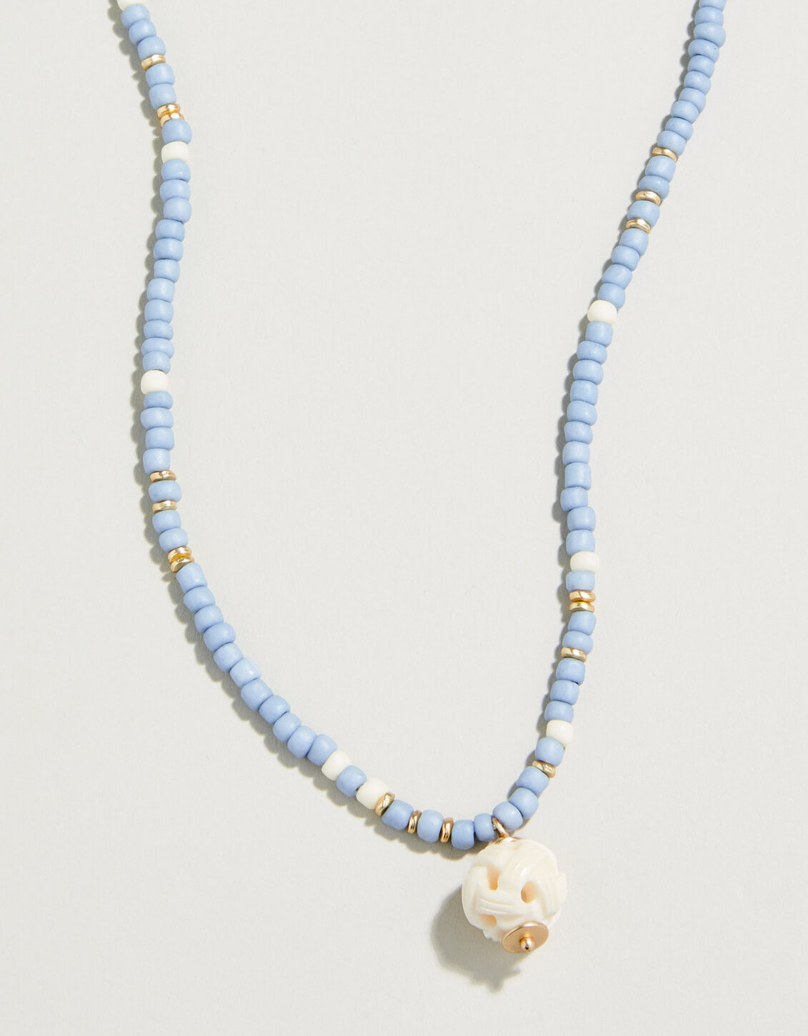 Harmony Beaded Pendant Necklace 17" Blue
