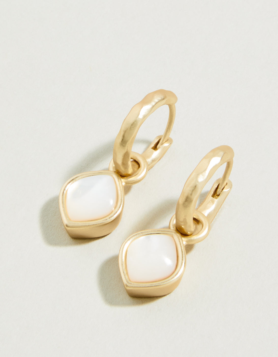 Maera Drop Hoop Earrings Mother-of-Pearl