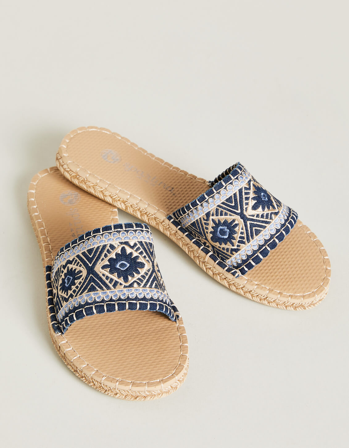 Spartina 449 X Sea Star Cabana Slides Peeples Song Park Lane Blue Denim