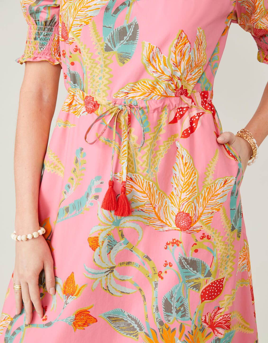 Leanne Maxi Dress Queenie Tropical Floral Pink
