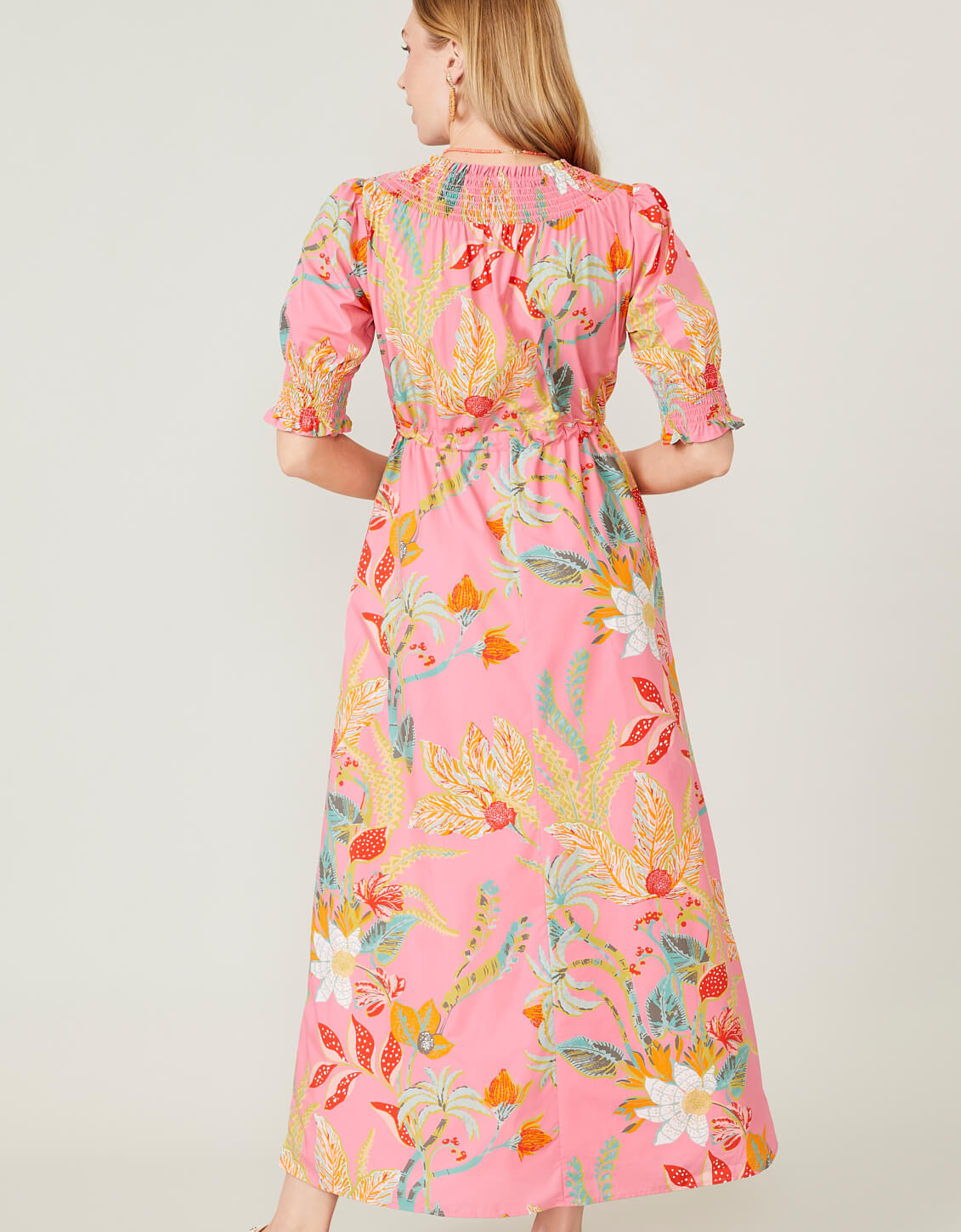 Leanne Maxi Dress Queenie Tropical Floral Pink