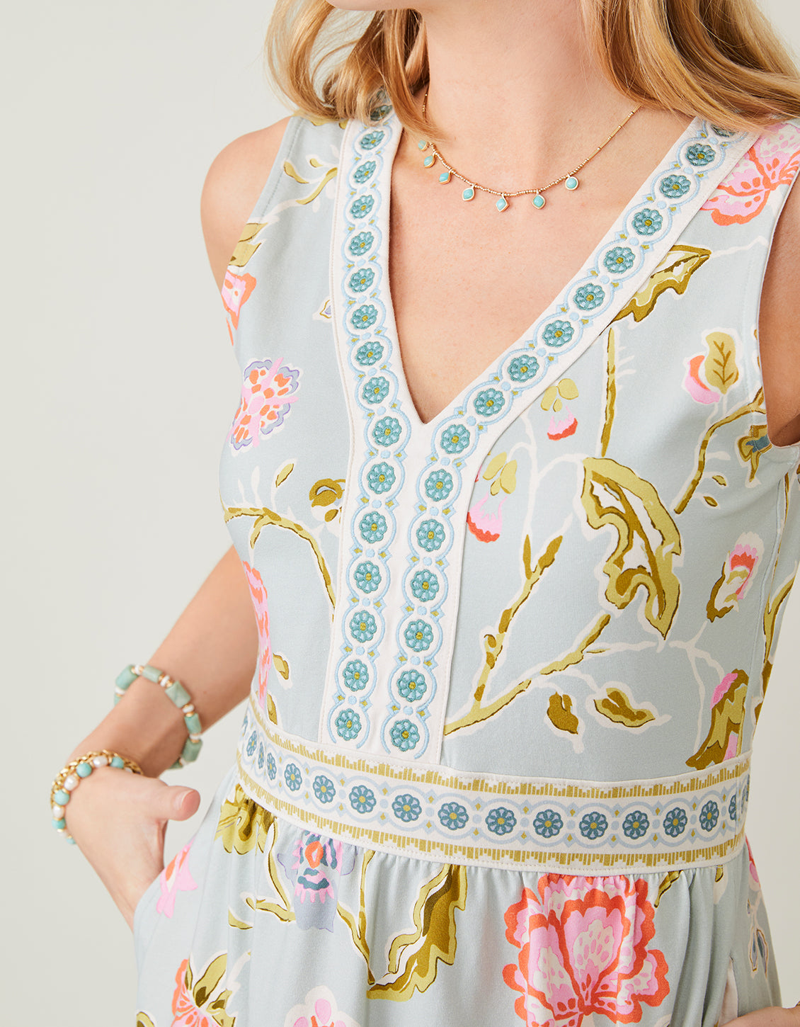 Lexy Jersey Dress Jane Jacobean Blue