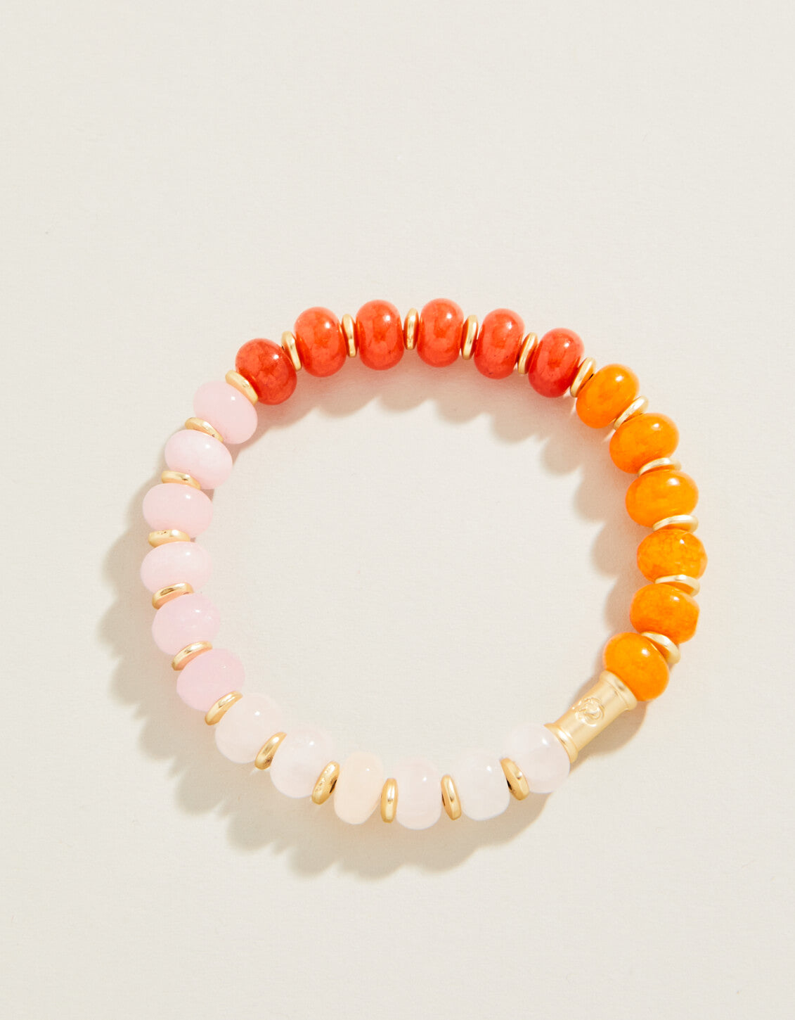 Stone Stretch Bracelet 8mm Pink/Orange