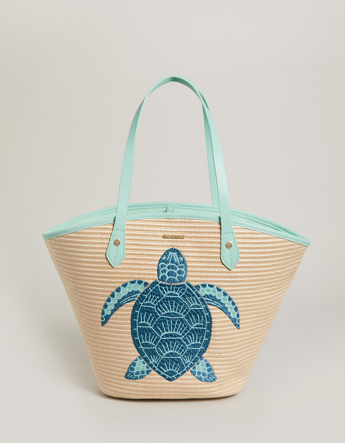 Straw Beach Tote Sea Turtle