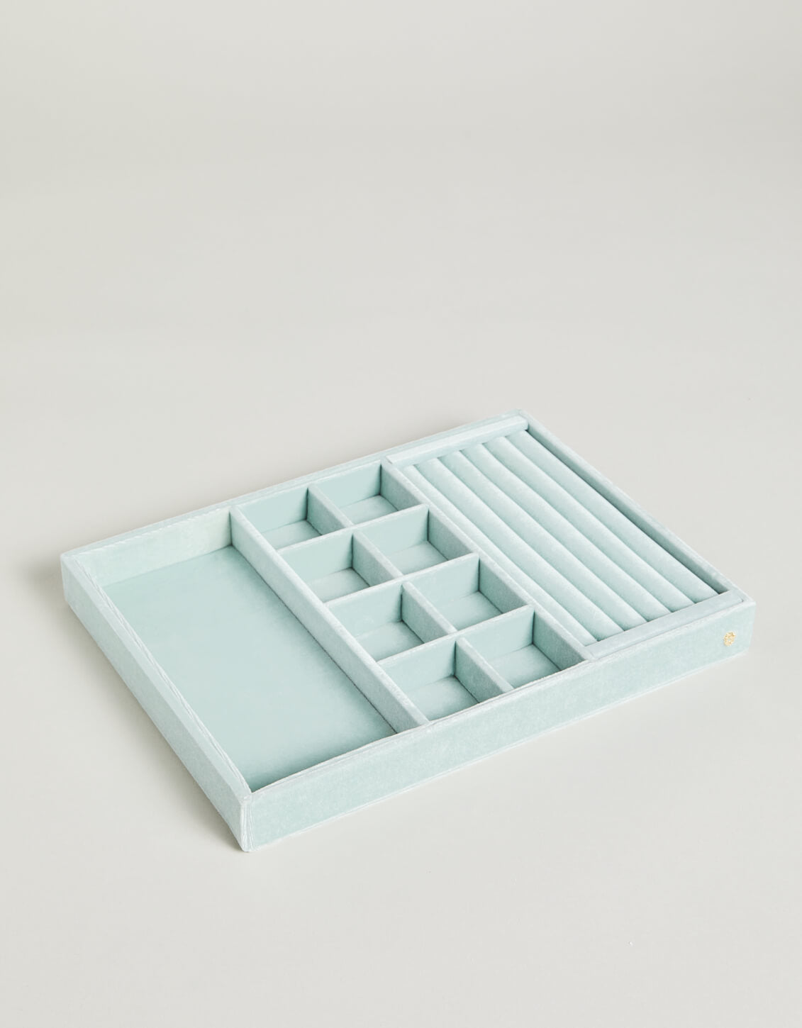 Multi-Organizer Jewelry Tray 10x14 Sea Foam Velvet