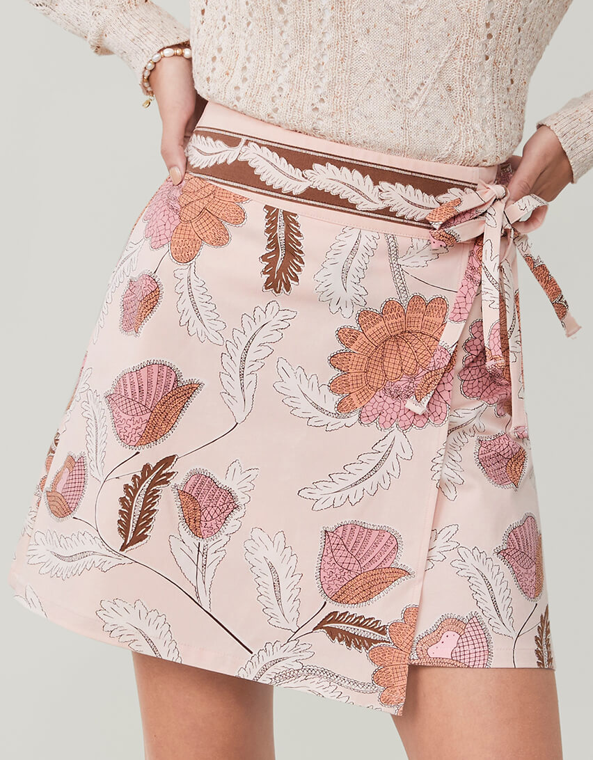 Matilda Bi-stretch Skirt 1859 Lighthouse Floral Stitch