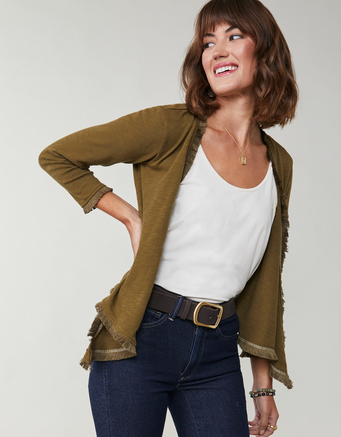 Clara Convertible Cardigan Olive