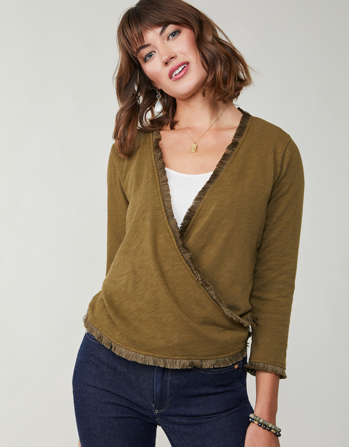 Clara Convertible Cardigan Olive