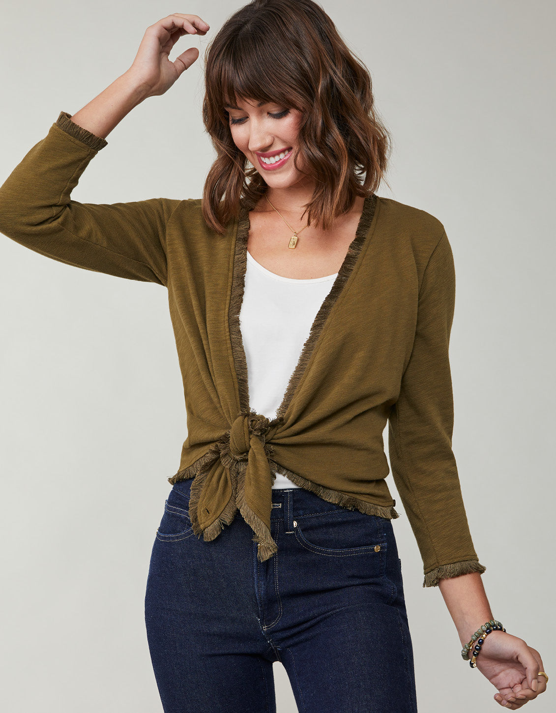 Clara Convertible Cardigan Olive