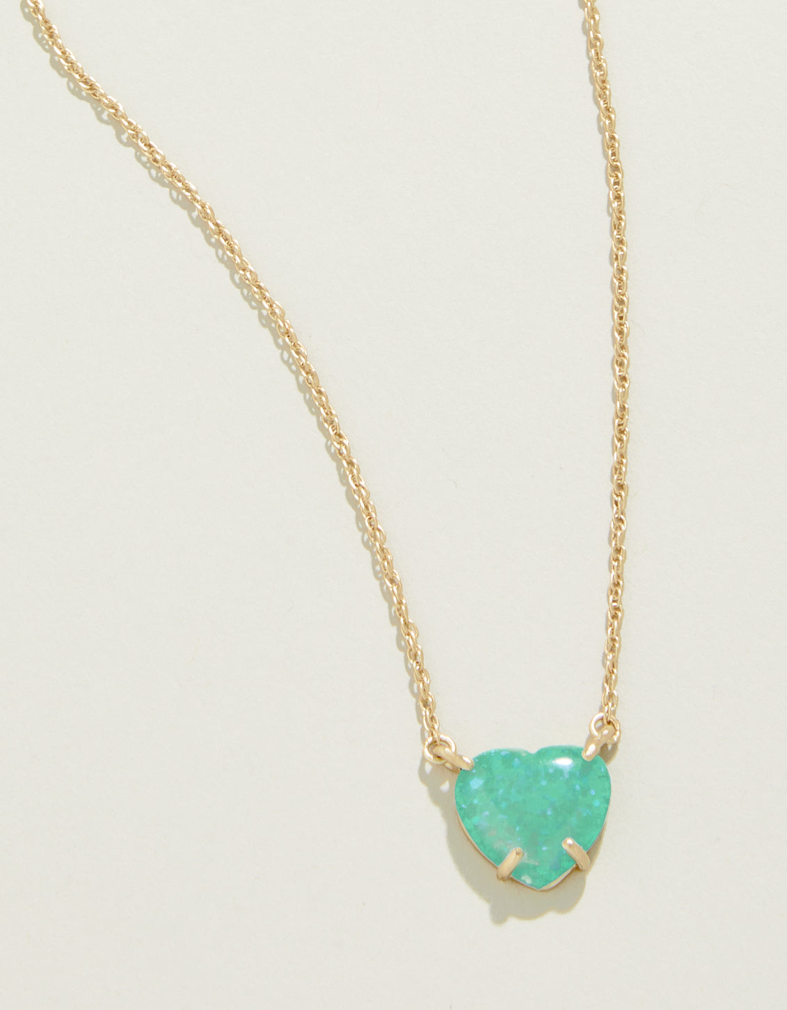 Opaline Heart Necklace Sea Foam