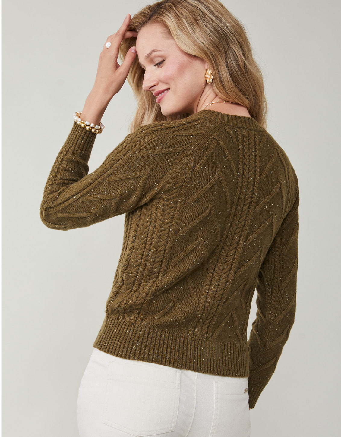 Shelby Cable Pullover Olive