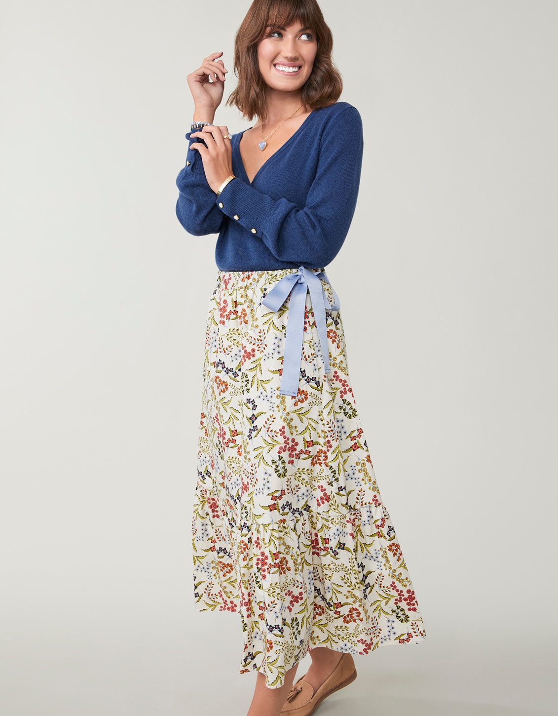 Adaleigh Skirt Marsh Boardwalk Floral Sprigs