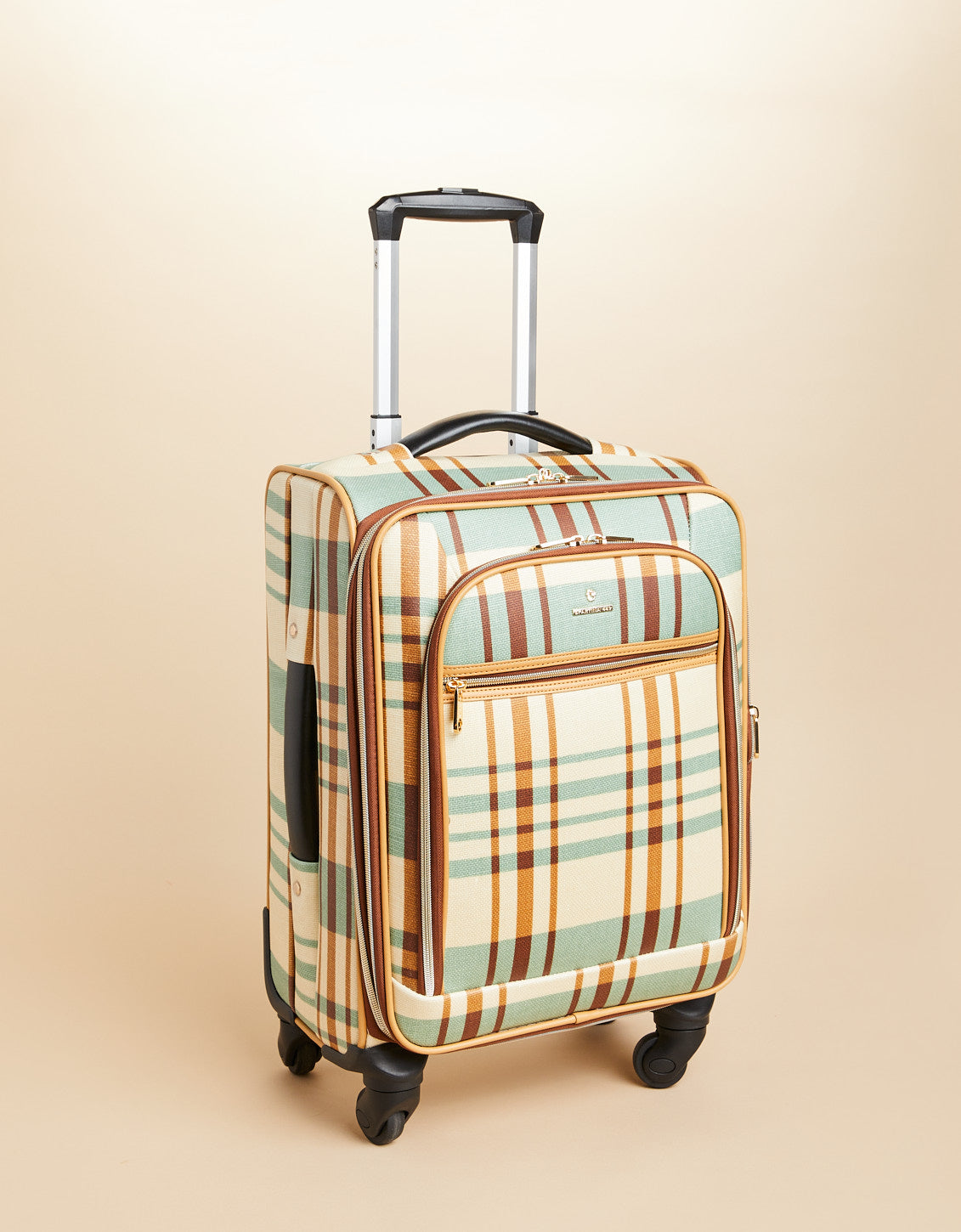 20" Expandable Rolling Suitcase Kalalanta Plaid Cream