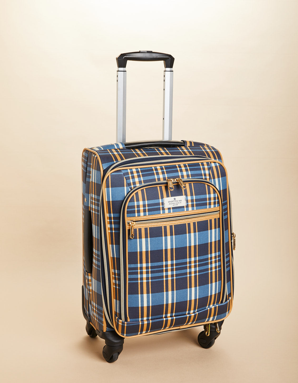 20" Expandable Rolling Suitcase Kalalanta Plaid Navy