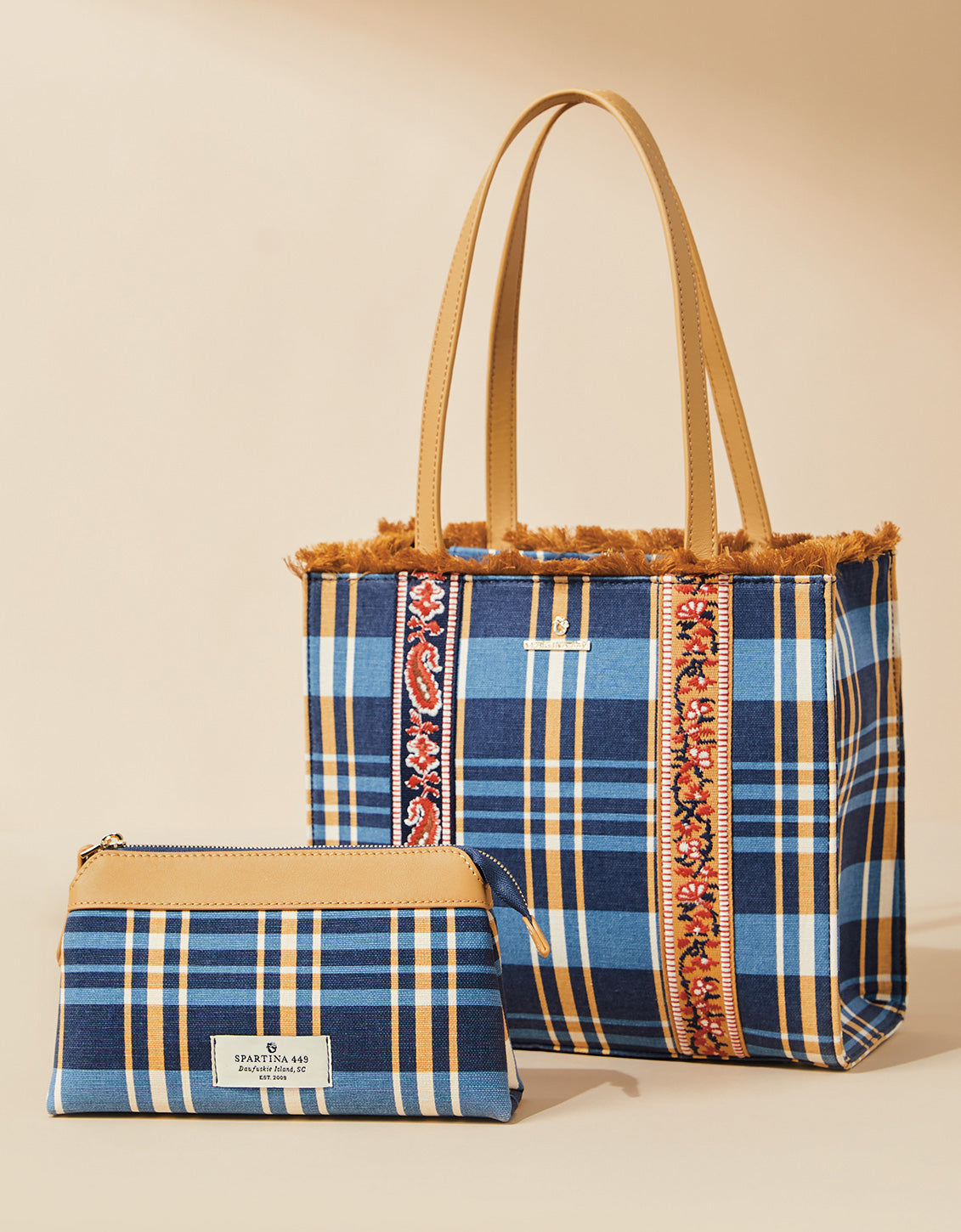 Emma Wristlet Kalalanta Plaid Navy