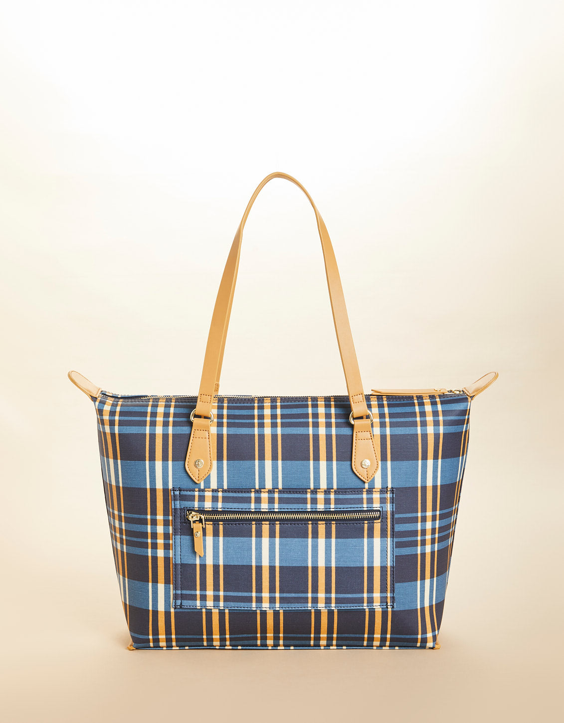 Zip Travel Tote Kalalanta Plaid Navy