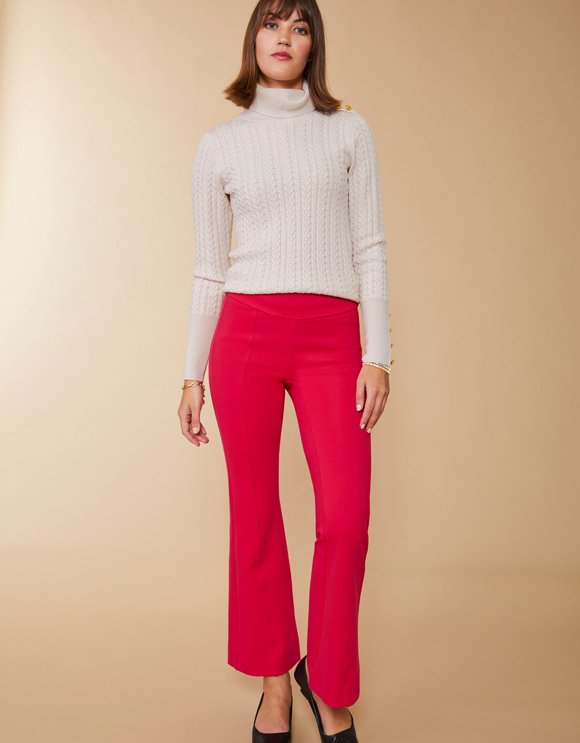 Brooke Ponte Trouser Deep Magenta