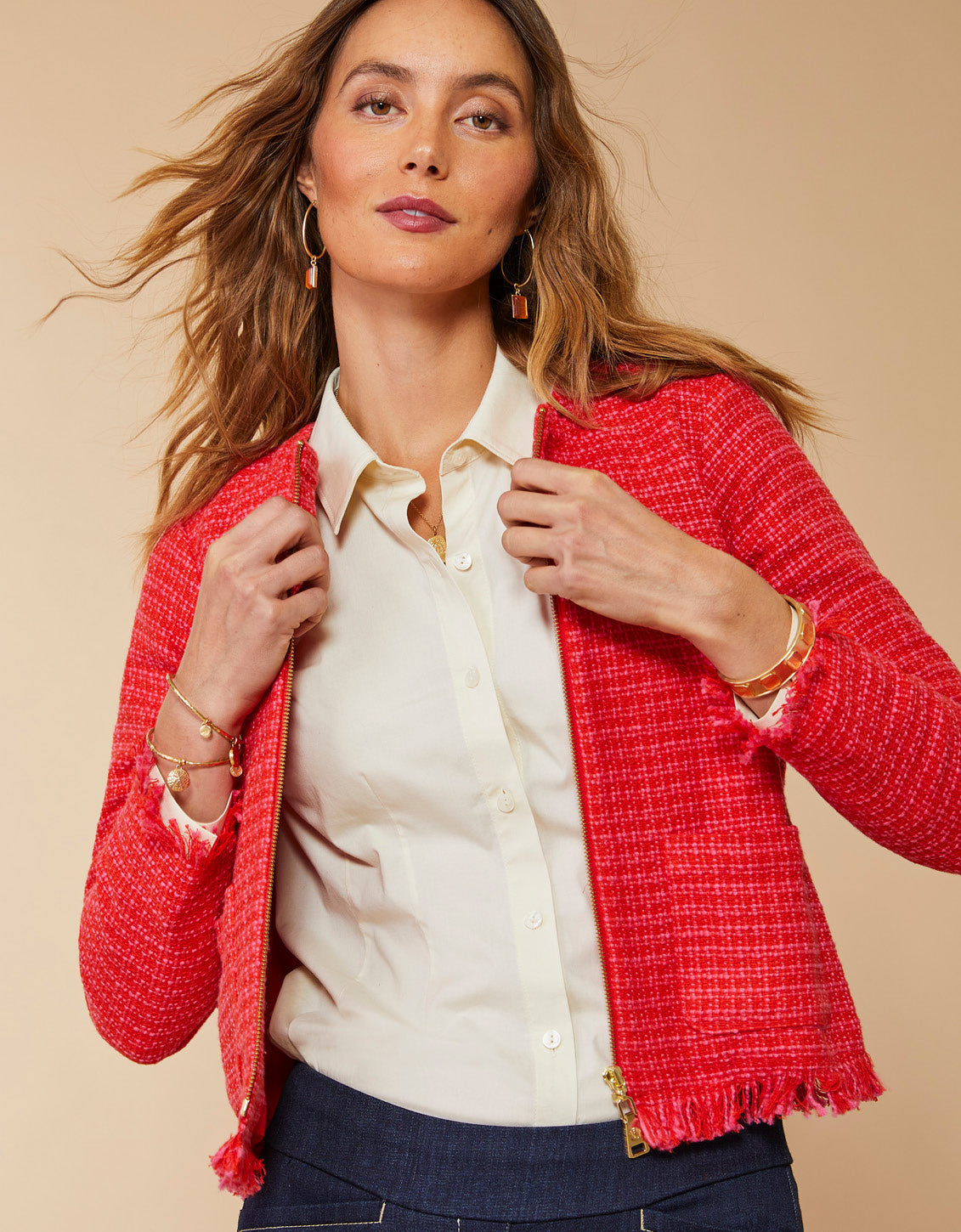 Haigler Tweed Jacket Strawberry Punch