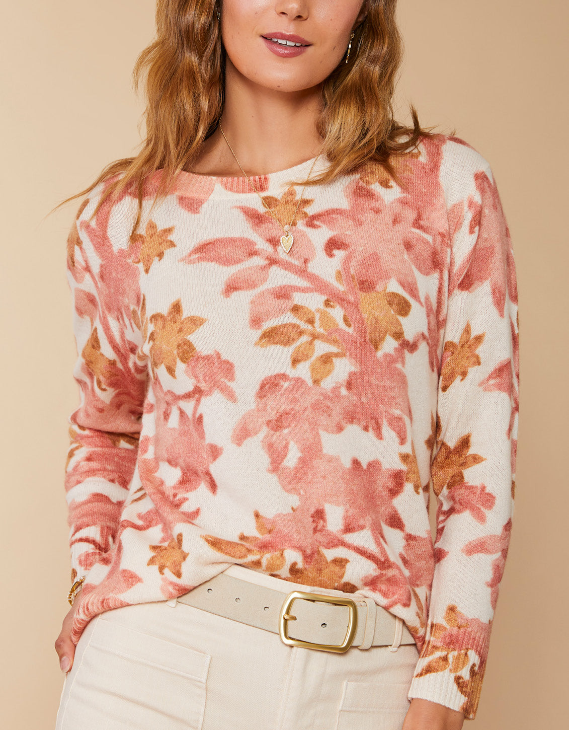 Florence Crewneck Sweater Bascom Floral Pink