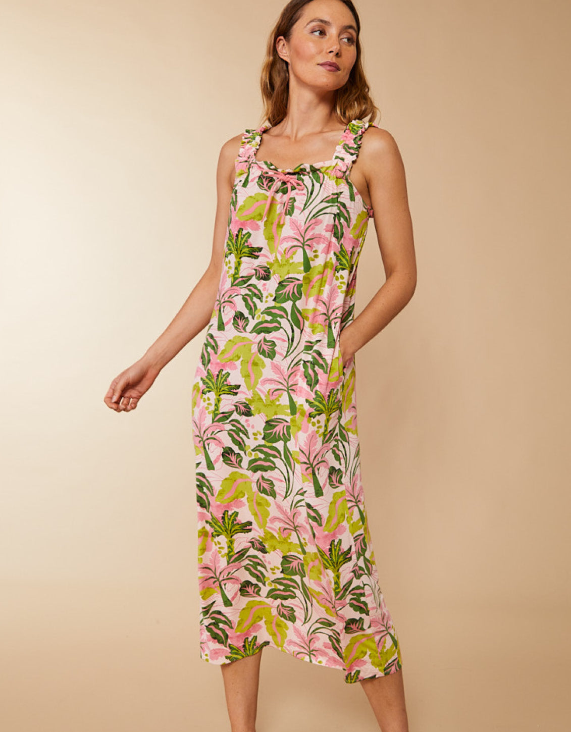 Sleeveless Nightgown Palm Paradise