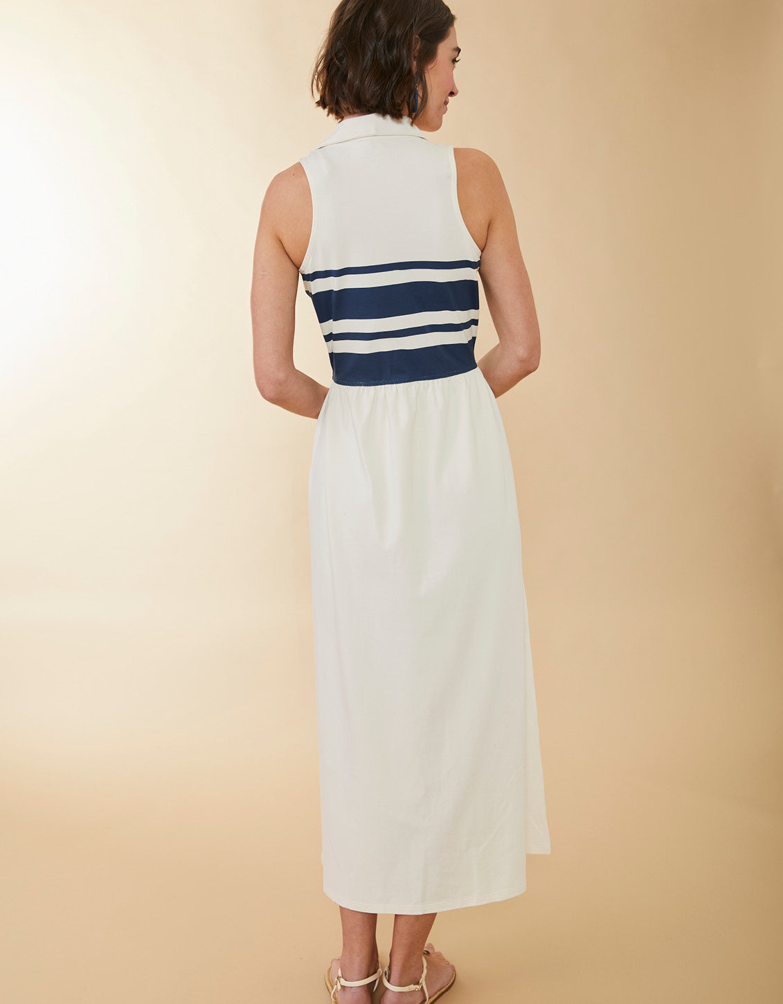 Haven Midi Dress Navy Stripe