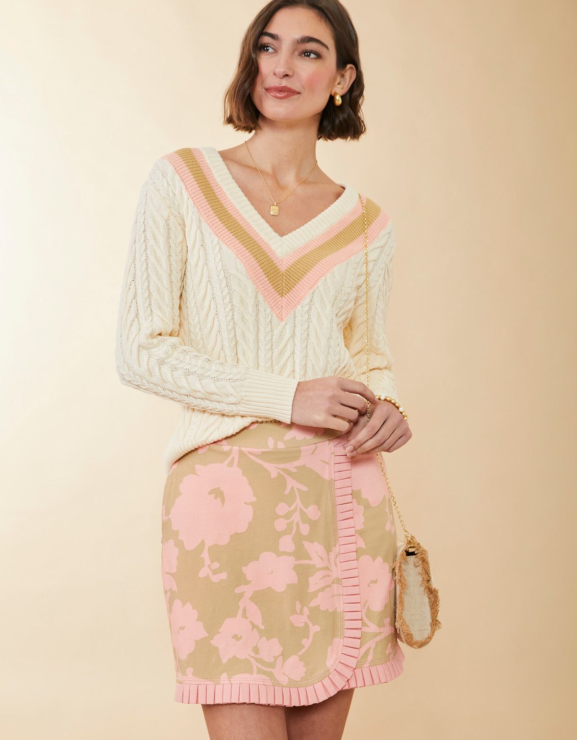 Jersey Wrap Skort Clara Blossoms Pink