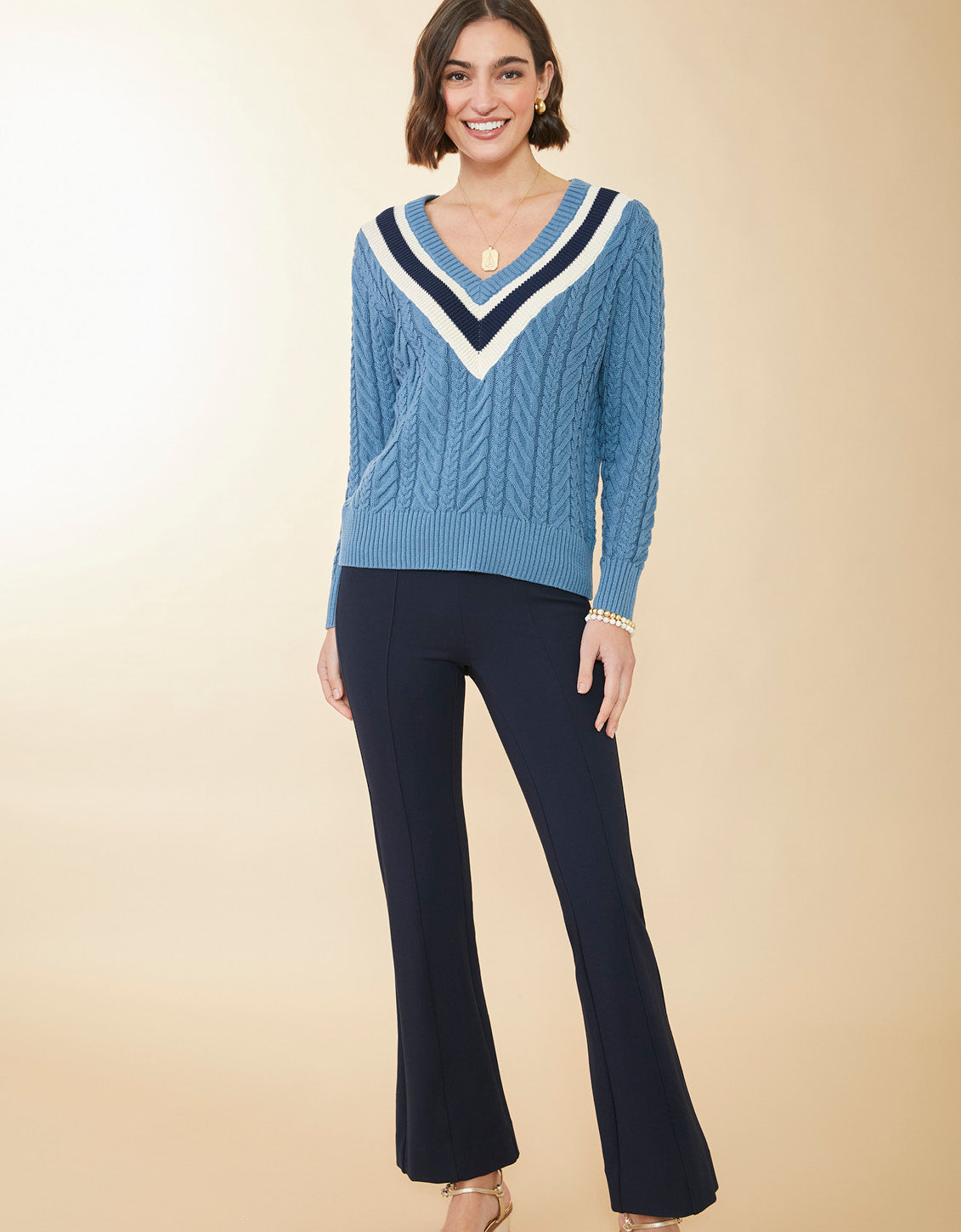 Lorna Varsity Sweater Bluestone