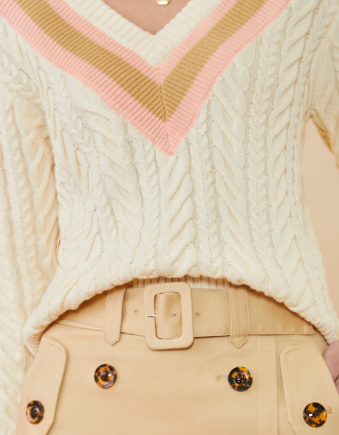 Lorna Varsity Sweater Buttercream