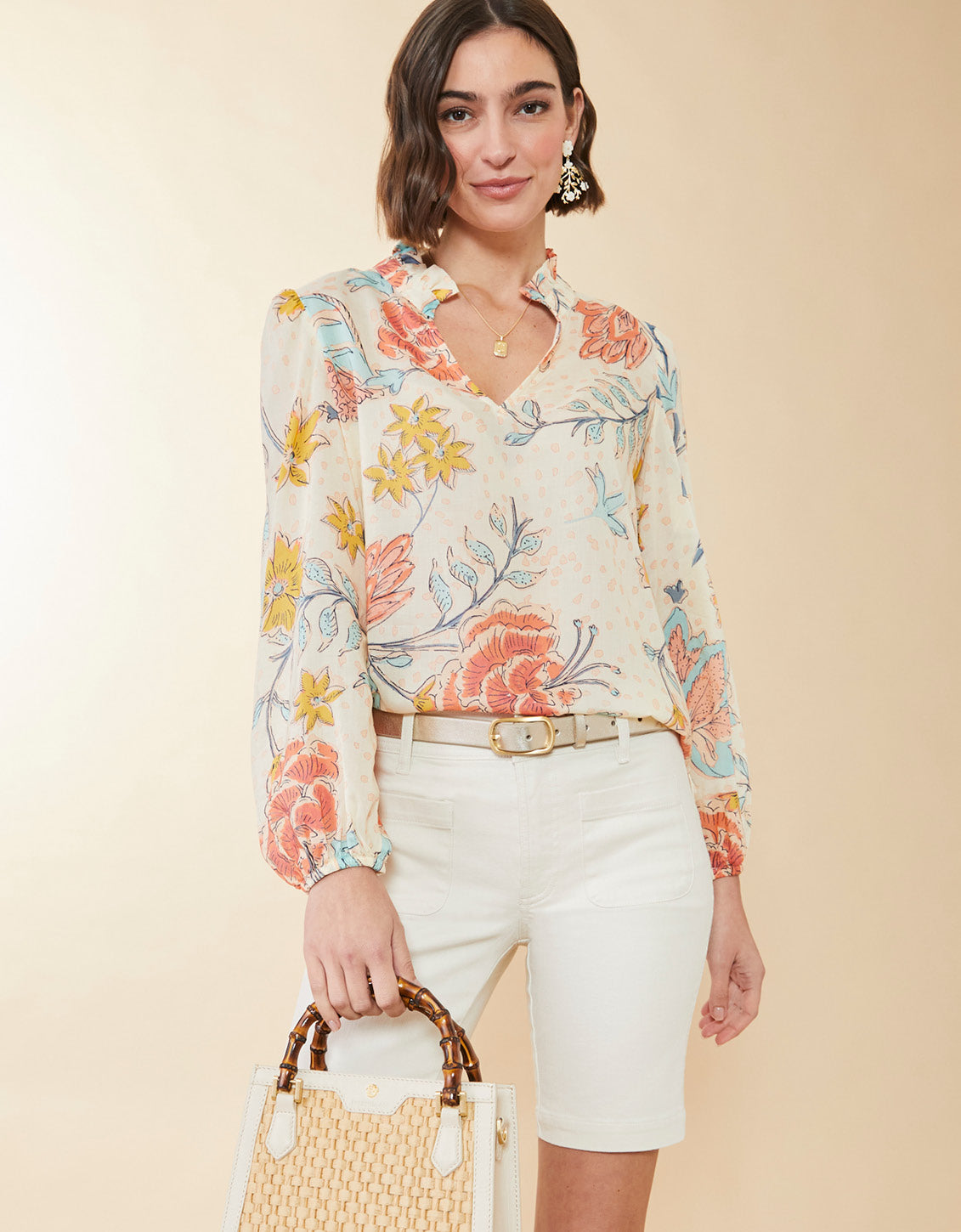 Petrina Blouse Clara Starry Floral Cream