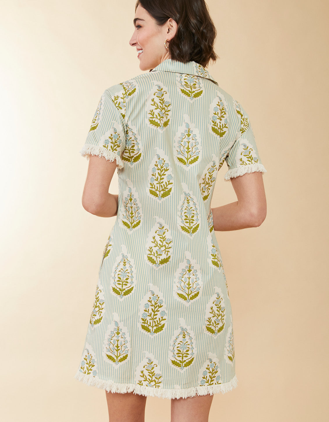 Tayden Shirt Dress Richmond Hill Stripe Floral Motif Surf