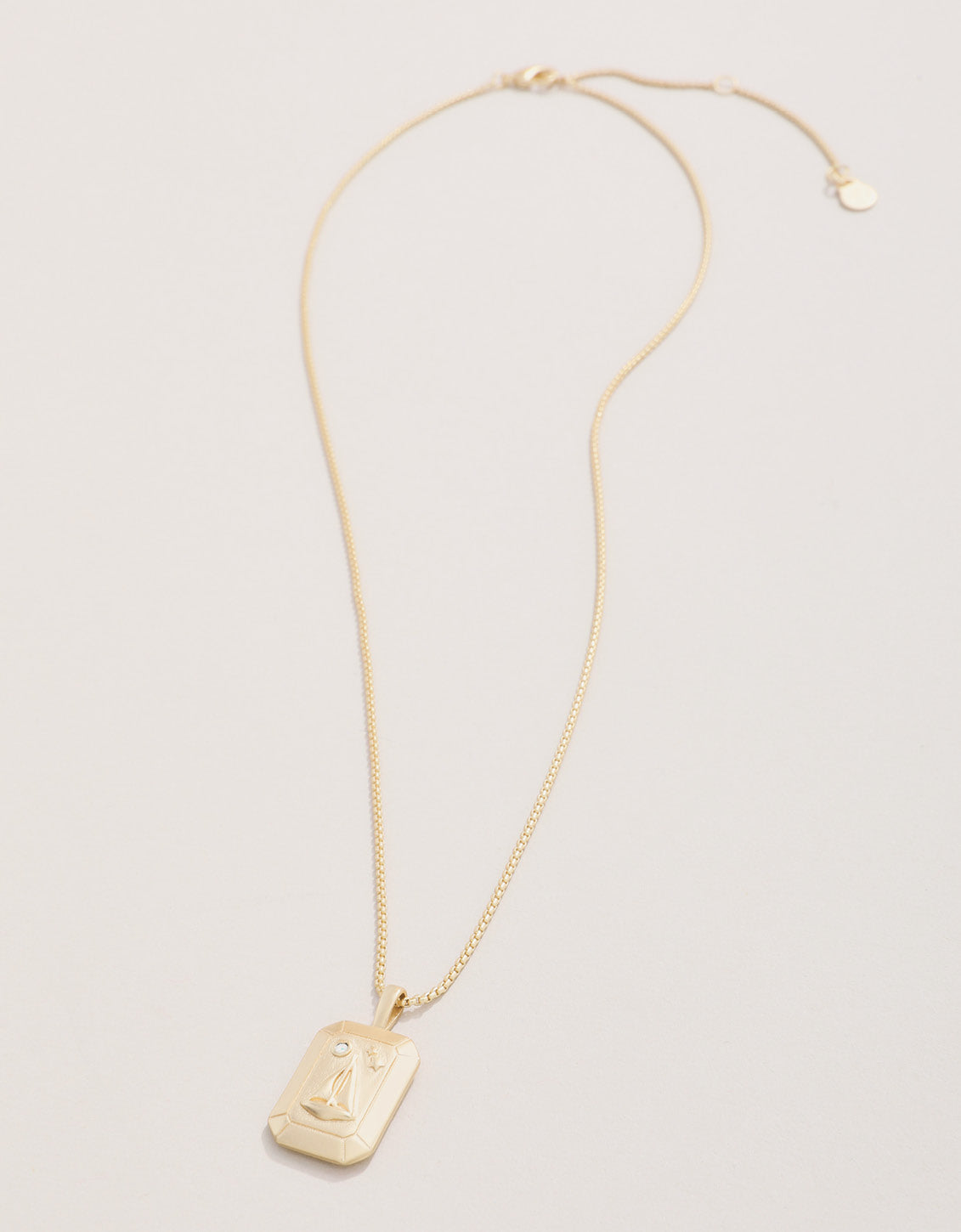 Little Sailboat Necklace 17'' White Opal