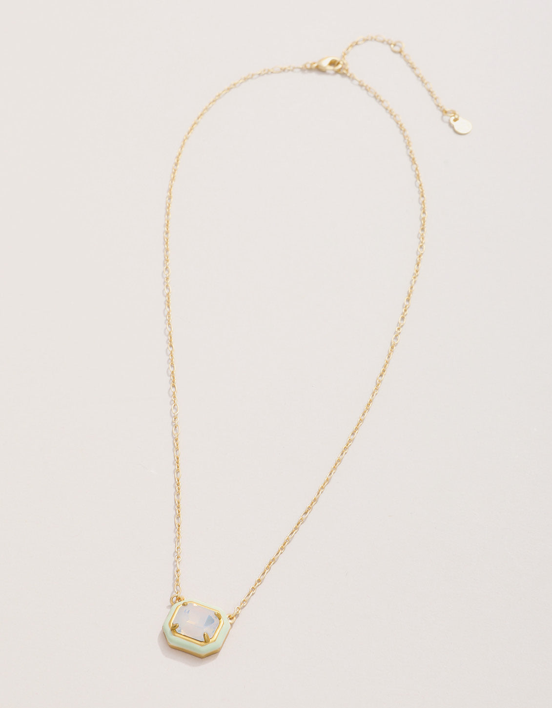 Clara Window Necklace 17'' White Opal