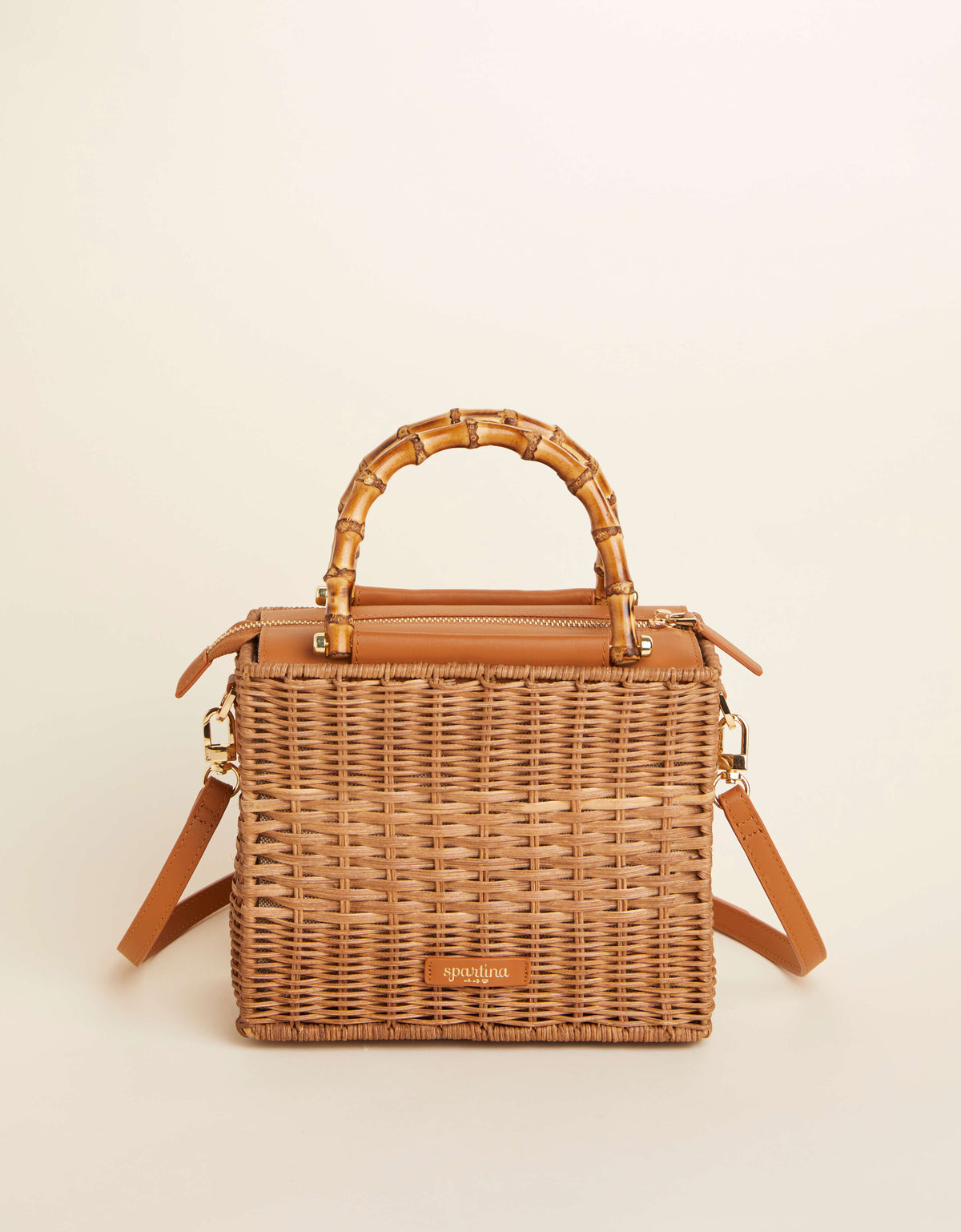 Bamboo Rattan Satchel Nutmeg