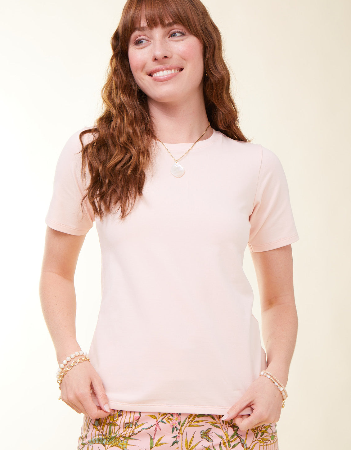 Heyward Jersey Tee Pale Rose