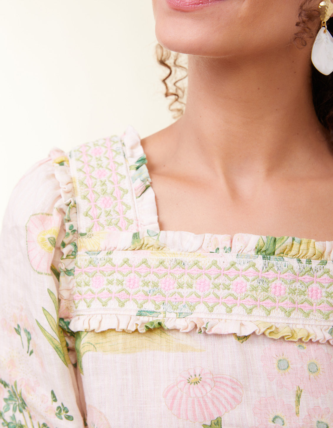 Jocelyn Blouse Enclave Stripe Floral Sprigs