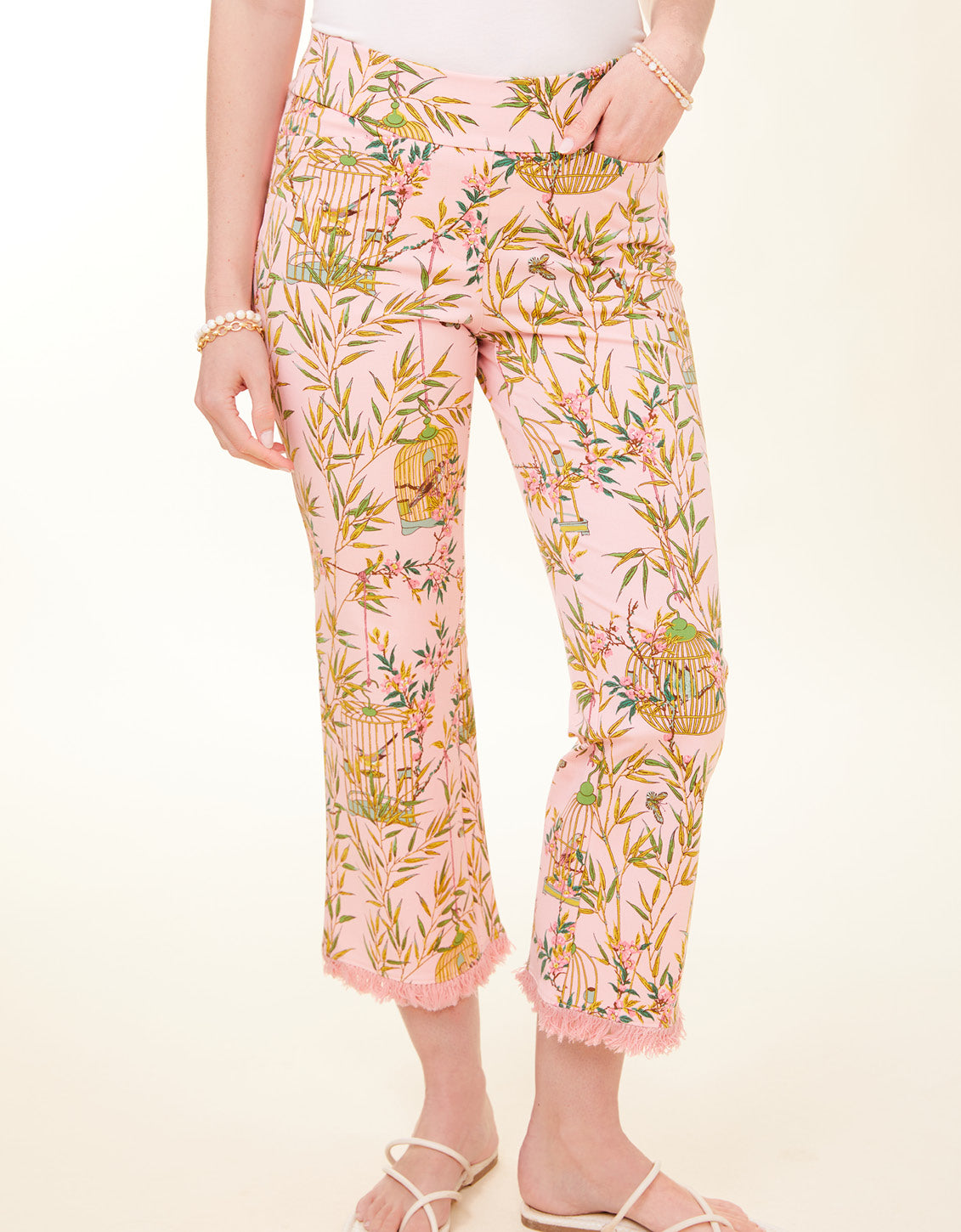 Maren Fringe Pant Enclave Bamboo Bird Cage Pink