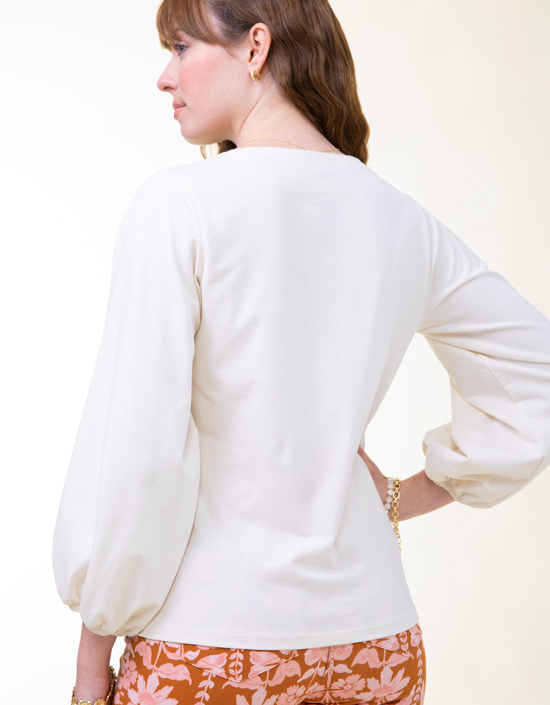 Becca Jersey Top Antique White