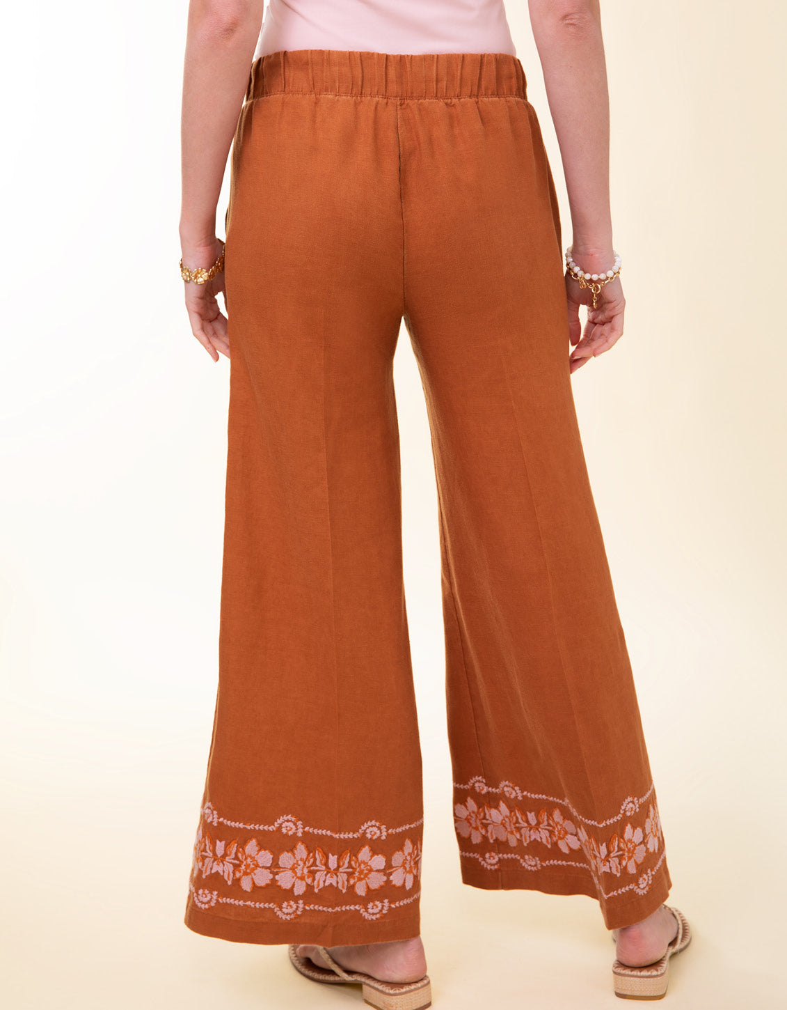 Rylene Linen Palazzo Pant Mocha