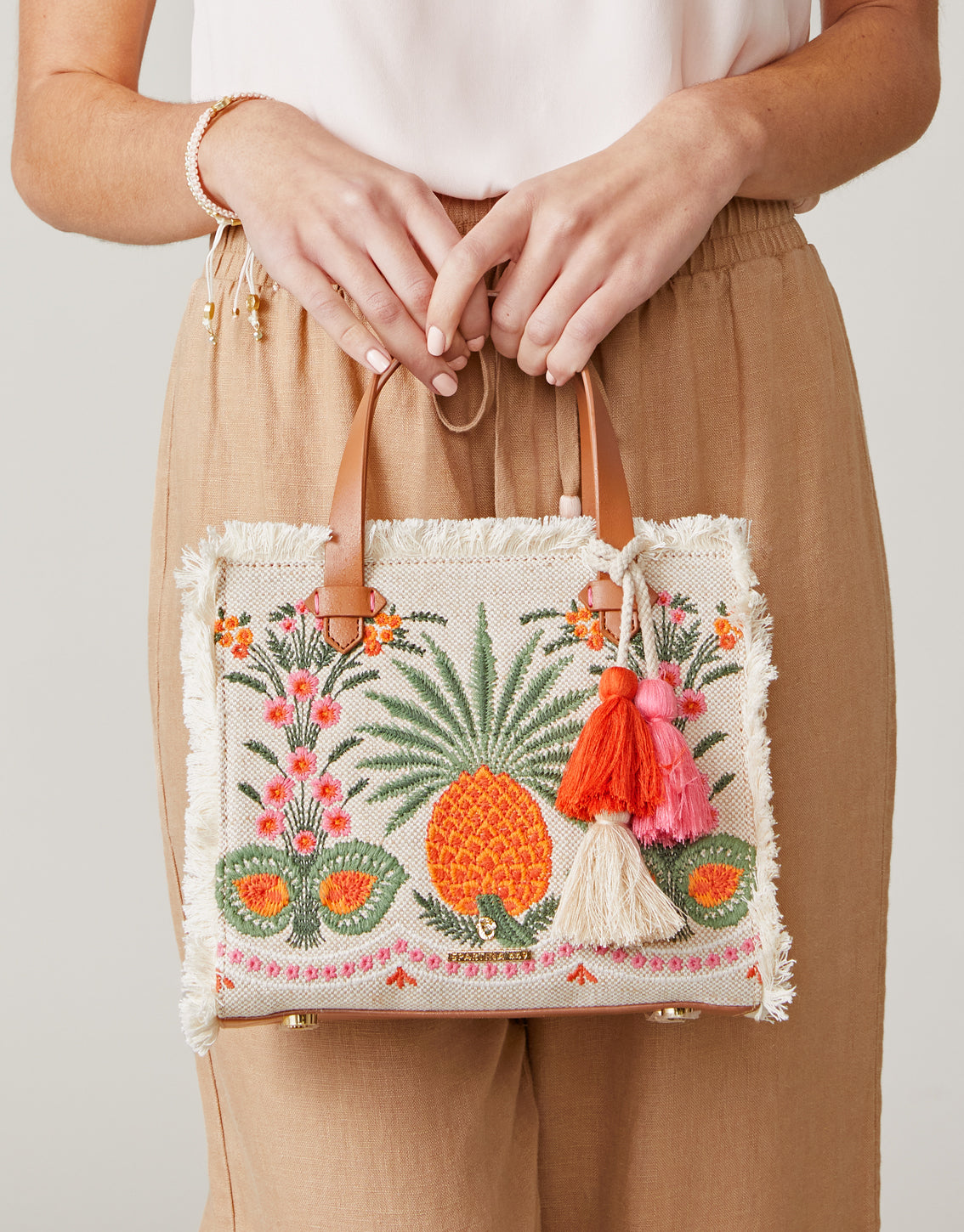 Boho Fringe Satchel Crossbody Alljoy Landing Pineapple